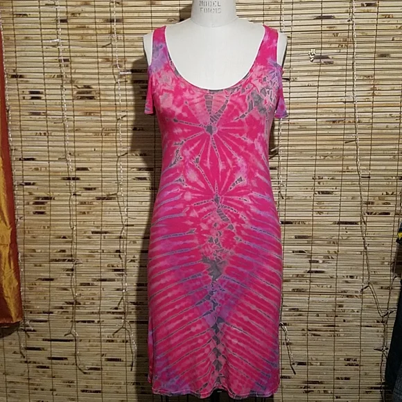 hot pink cold shoulder dress The Cora Dress in Raspberry Pink S